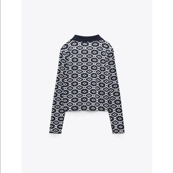 ZARA JACQUARD POLO SHIRT - Picture 4 of 4